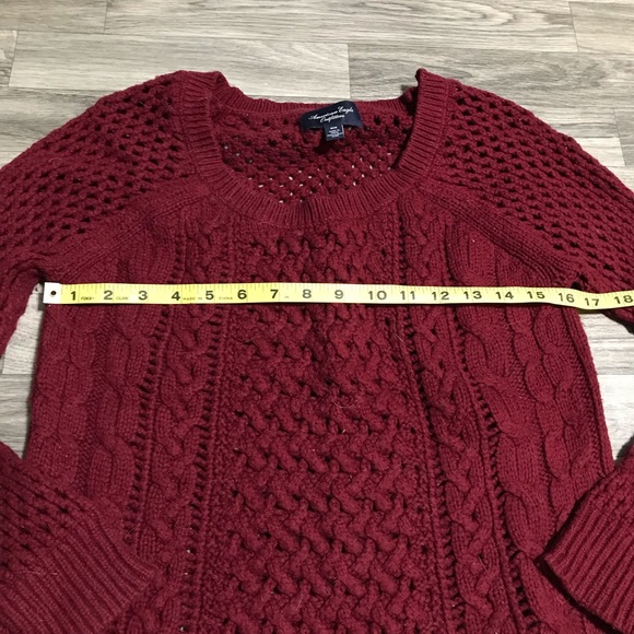 American Eagle Outfitters Maroon Red Knit Sweater - Picture 4 of 7